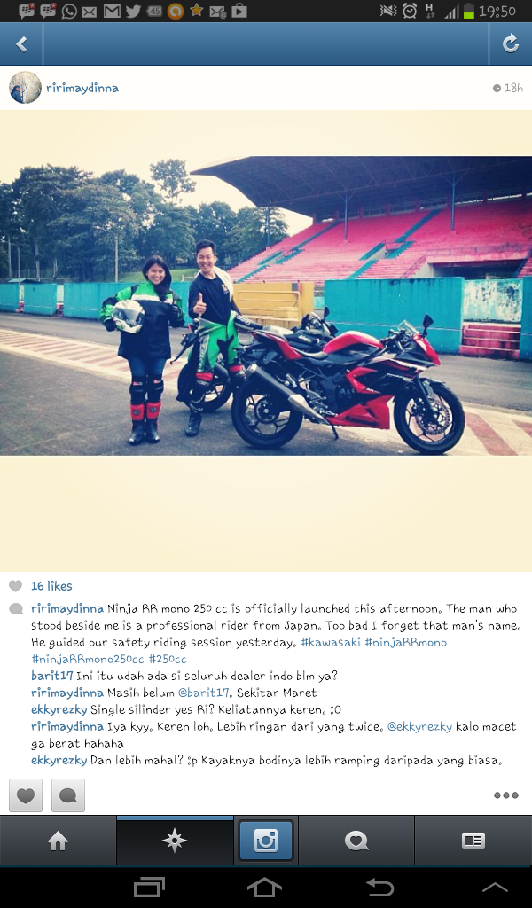 Bukti ninja 250 mono silinder testing di sentul!!!!!