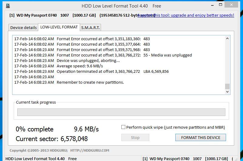 Hdd low level format tool