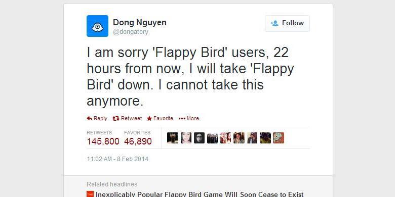 KISAH GAME &quot;FLAPPY BIRD&quot; DARI KELAHIRAN HINGGA KEMATIANNYA 