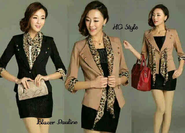baju maxi dress blazer spandek katun korea terbaru untuk wanita