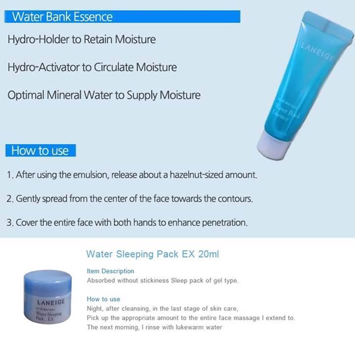 Ready Laneige Moisture Care Min.4 Set(melembapkan+mencerahkan+glowing pd wajah)