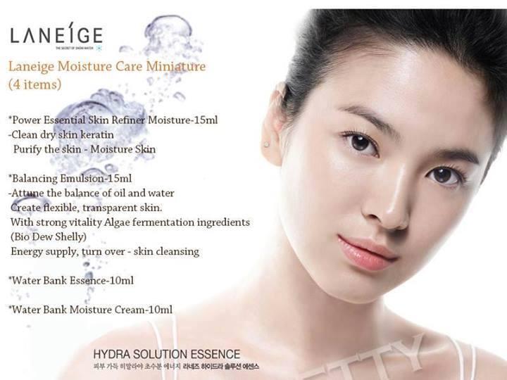 Ready Laneige Moisture Care Min.4 Set(melembapkan+mencerahkan+glowing pd wajah)