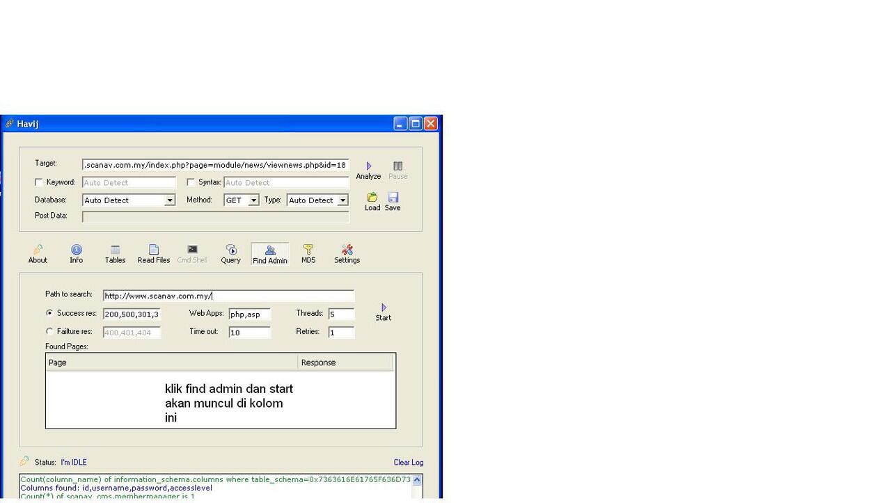 Tutorial SQL Injection dengan Havij 1.15