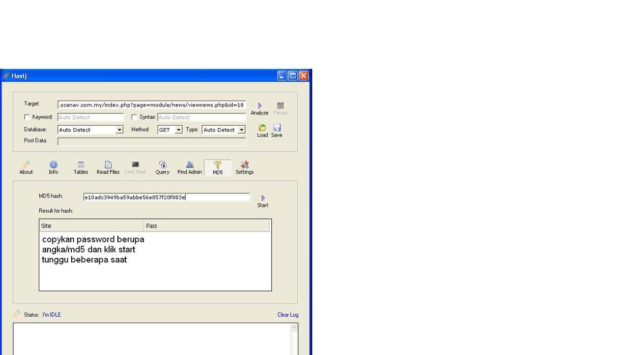 Tutorial SQL Injection dengan Havij 1.15