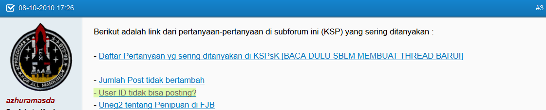 ID lama ane gabisa buat posting