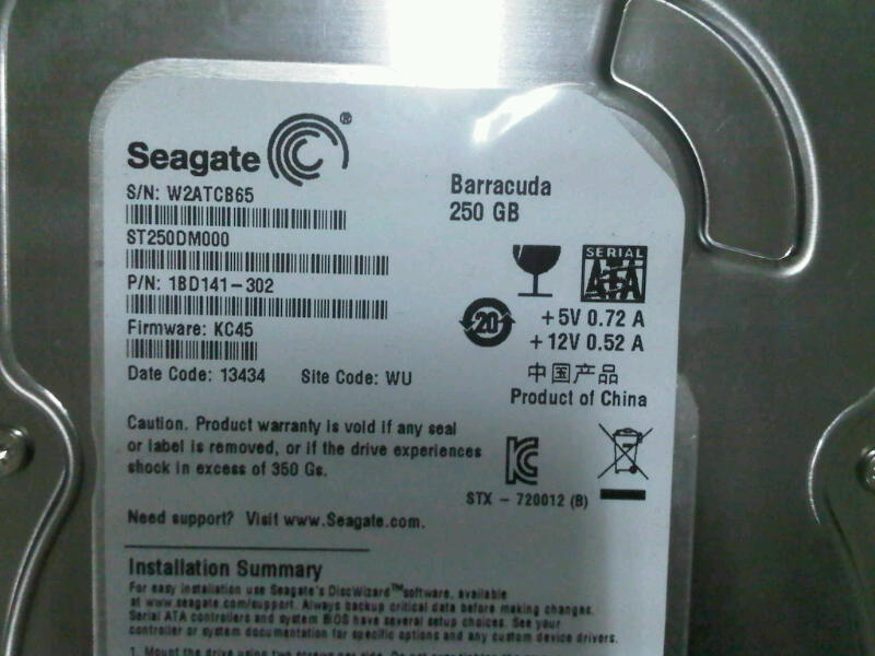 Hardisk PC SATA Seagate Barracuda 250 Gb 7200 rpm garansi !