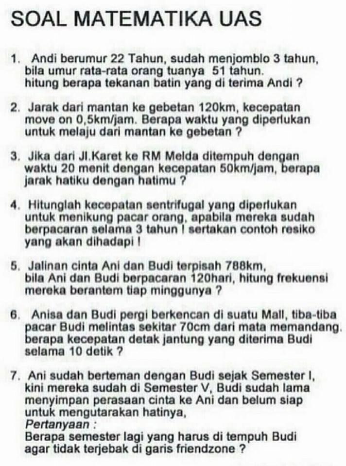 SOAL MATEMATIKA ...ADA YANG BISA JAWAB ???