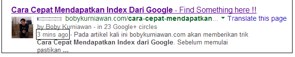 Cara Cepat Mendapatkan Index Dari Google