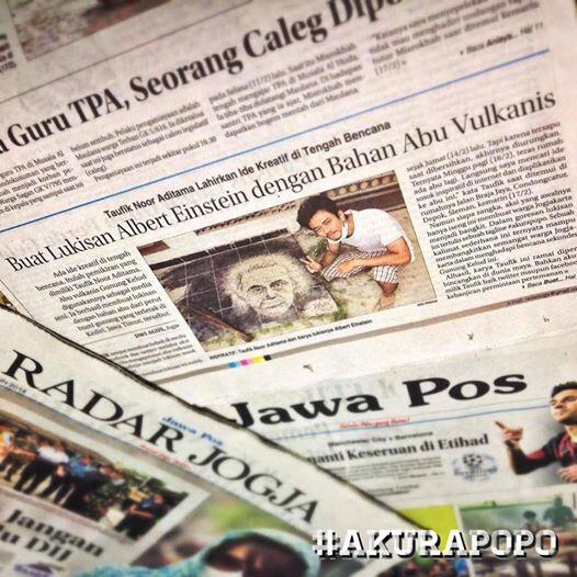 Keren Gan! Membuat lukisan Albert Einstein dengan abu vulkanis