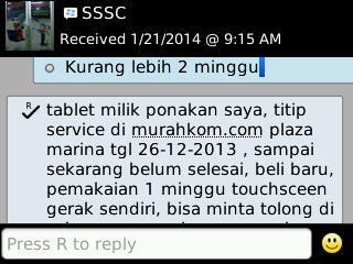 Tablet TREQ Basic Call 7D , seminggu di pakai layar rusak