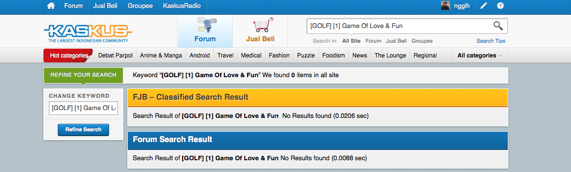 &#91;GOLF&#93; &#91;1&#93; Game Of Love &amp; Fun 