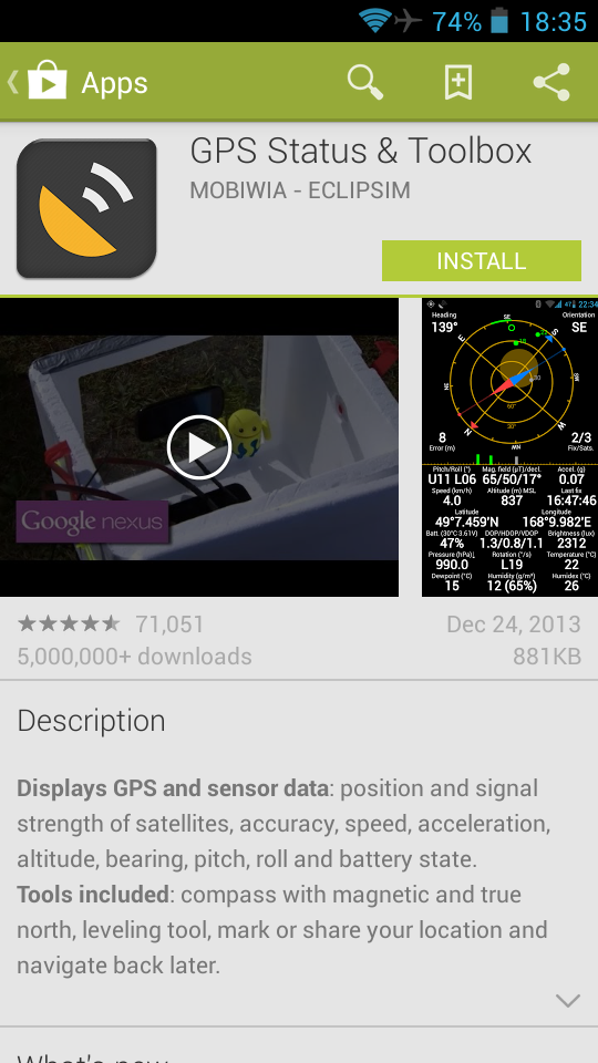 Gps status toolbox