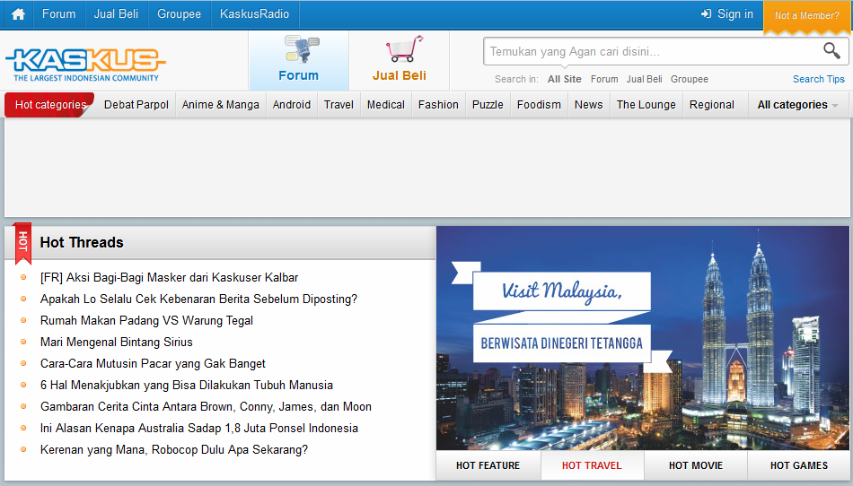 Negara di injek injek sama Malingsial, kaskus malah pasang iklan visit Malingsial