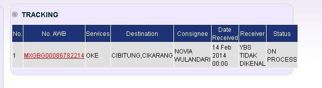 Cek Kiriman Barang