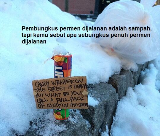 Cara cerdas grafis designer memberi sentuhan kepribadian pd sampah/barang dijalanan