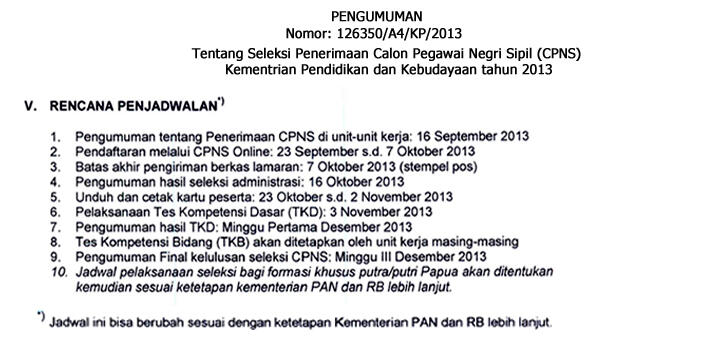 Proses Seleksi CPNS tahun 2013 Kemdikbud Hampir Setengah Tahun