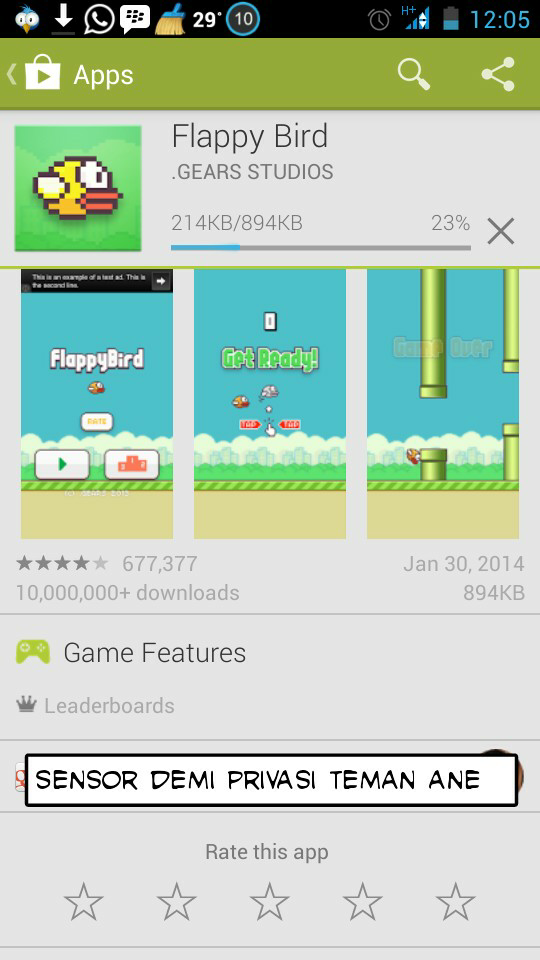 Flappy bird masih bisa di download di google play store