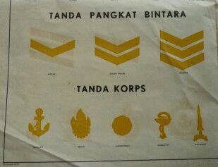 Poster kuno th.1950, Tanda Pangkat Angkatan Laut Republik Indonesia