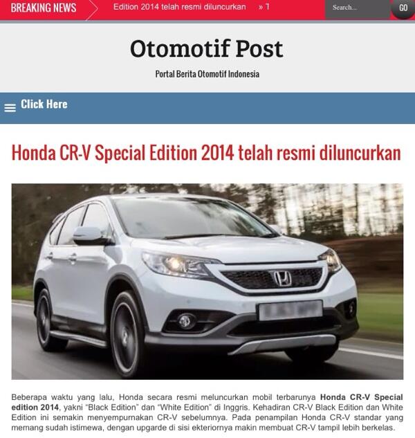 Honda CR-V Spesial Edition 2014 terbaru nih gan