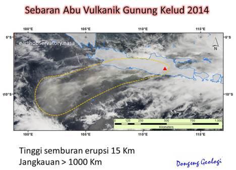 Ternyata Abu Kelud yang ke Pulau Jawa hanya 20%, Sisanya Ke-Laut