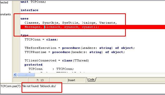 (ASK) Cara mengatasi file not found : blcksock.dcu di delphi7