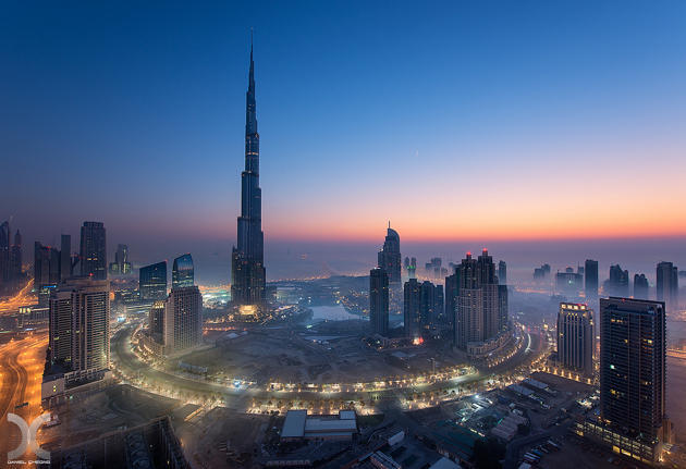 Lanskap Berwarna Dubai dari Langit