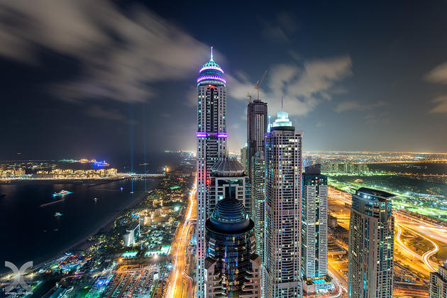 Lanskap Berwarna Dubai dari Langit