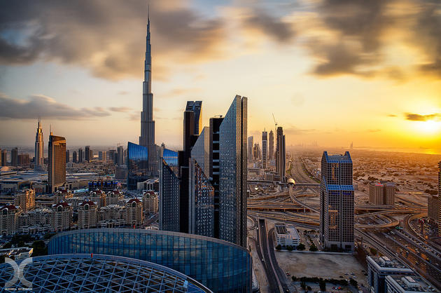 Lanskap Berwarna Dubai dari Langit