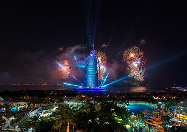 Lanskap Berwarna Dubai dari Langit