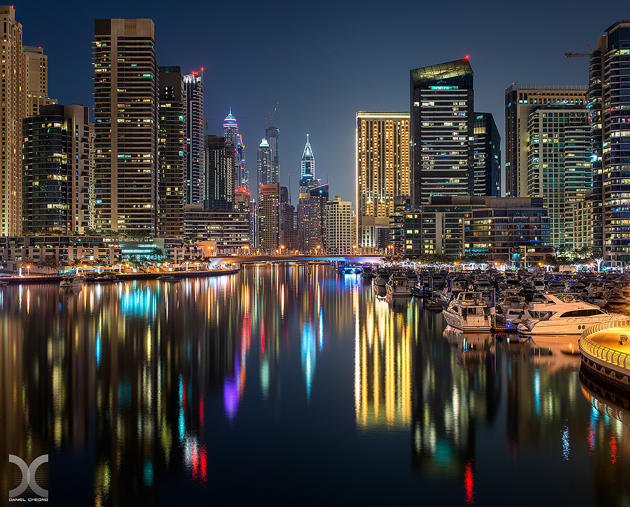 Lanskap Berwarna Dubai dari Langit