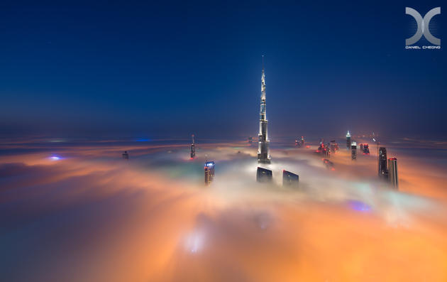 Lanskap Berwarna Dubai dari Langit