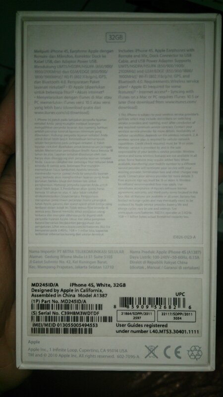 IPHONE 4S 32GB WHITE MULUS, FULSET, BANYAK BONUS