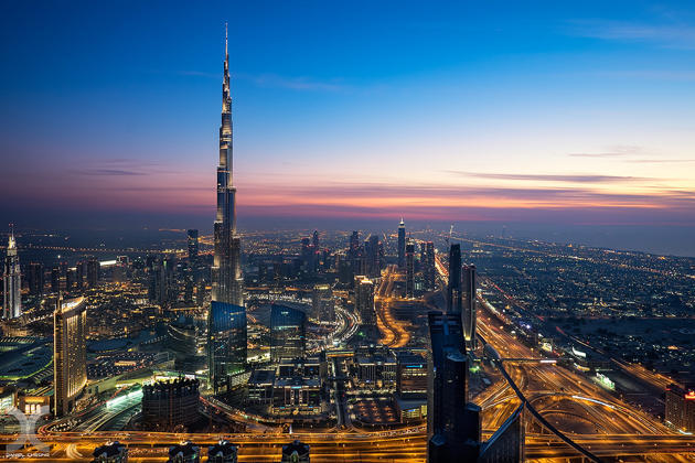 Lanskap Berwarna Dubai dari Langit