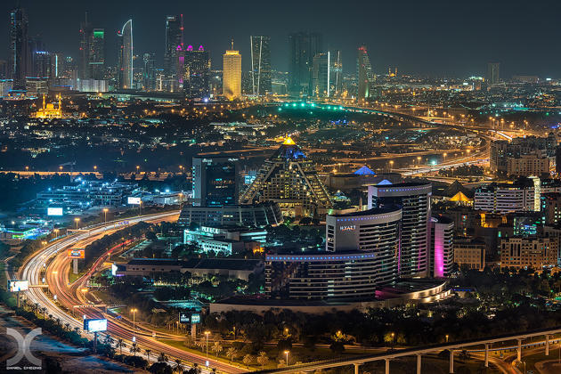 Lanskap Berwarna Dubai dari Langit