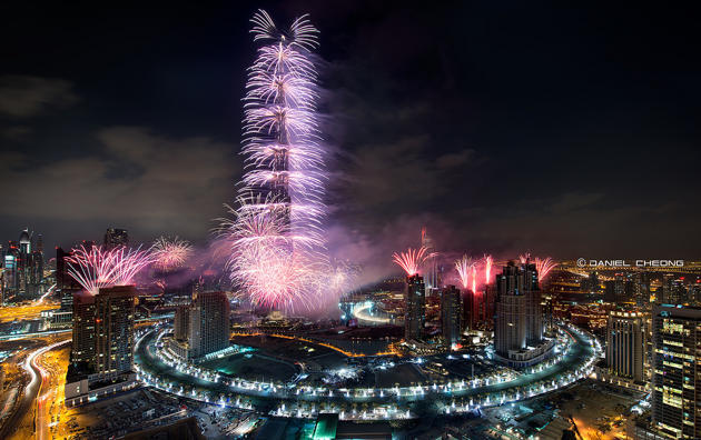 Lanskap Berwarna Dubai dari Langit