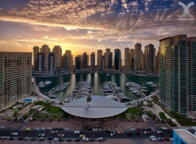 Lanskap Berwarna Dubai dari Langit