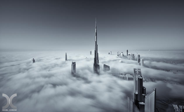 Lanskap Berwarna Dubai dari Langit