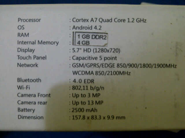 FOR SALE! Android Advan S5F MTK black quadcore 1.2Ghz camera 13mp canggih boss...