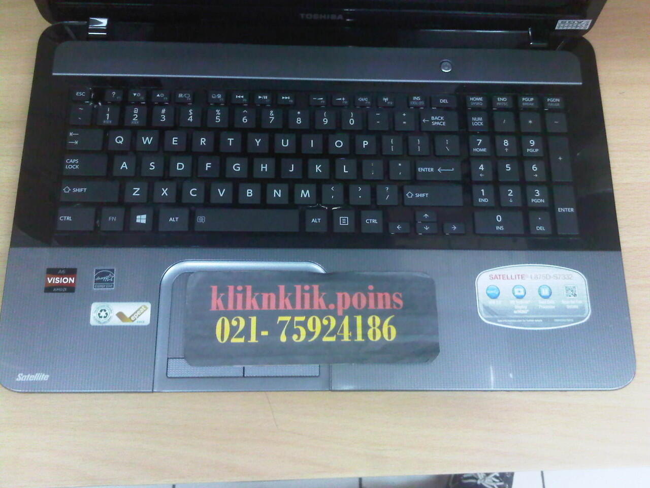 jual laptop TOSHIBA SATELLITE L875D-S7210, Grey @kliknklik.poins