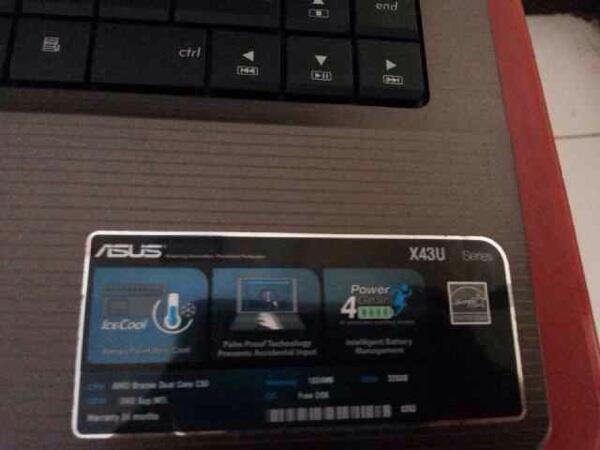 Laptop asus x43u like new