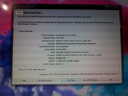 Jual Laptop Gaming Sony Vaio 13.3 inch backlit keyboard SVE14A15FGB Murah