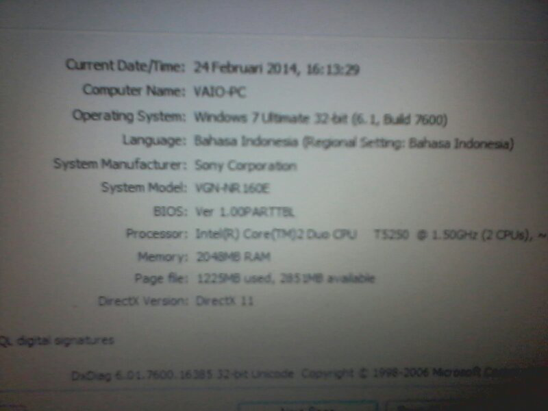 laptop,notebook Sony vaio core 2 duo ,bu cepat bandung