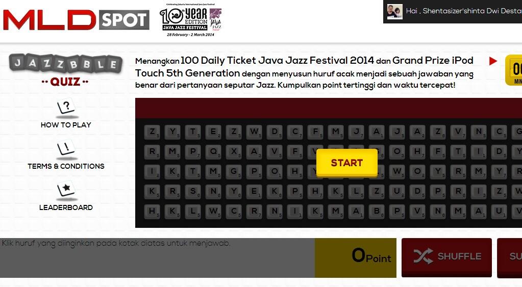 Kuis #Jazzbble games, berhadiah tiket Java jazz 2014