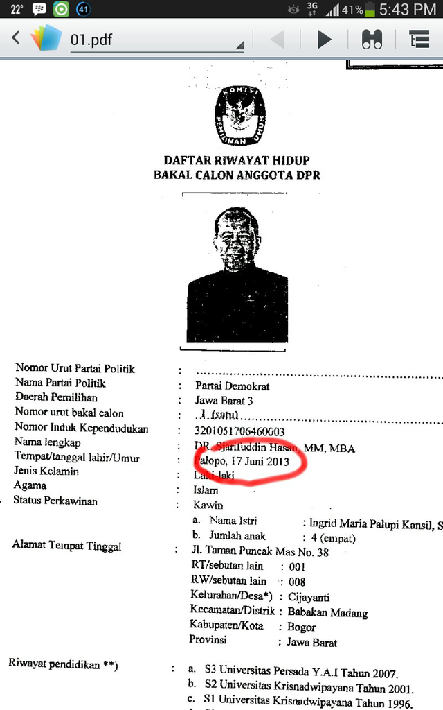 Kesalahan tahun lahir nih...