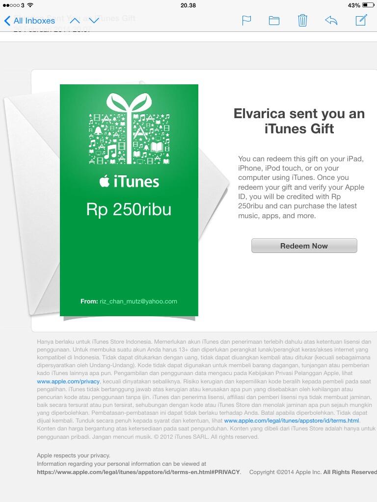Jual Itunes Gift Cards (IGC)