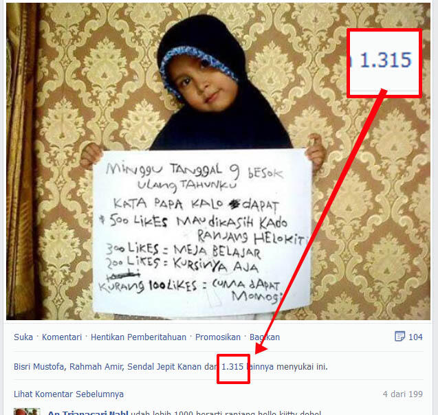 the power of jempol Facebook :D