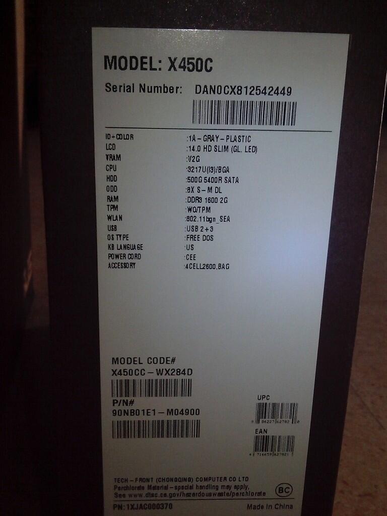 Dijual Laptop GRESS ASUS X450CC-WX284D Core I3 NVIDIA 2GB Semarang