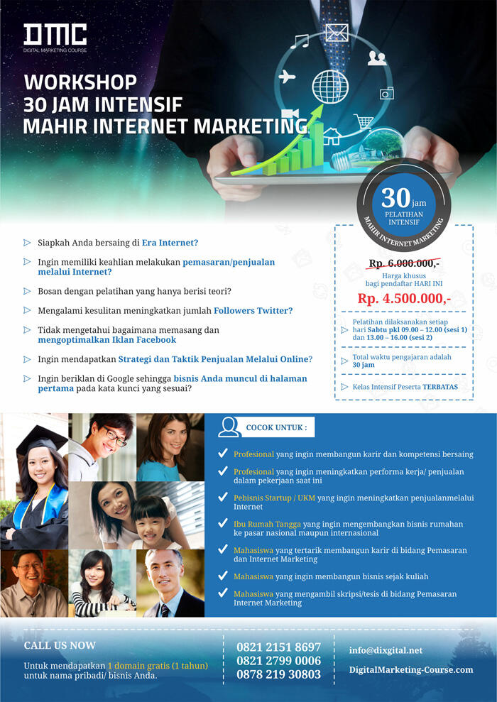 Yuk, join Workshop 30 Jam Intensif MAHIR INTERNET MARKETING