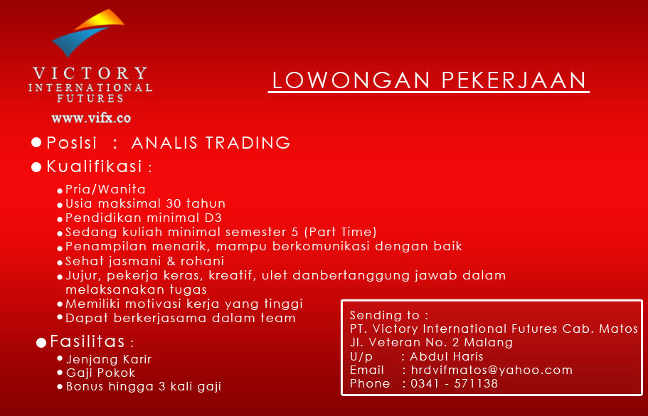 Lowongan Pekerjaan Financial Planner dan Analis Trader