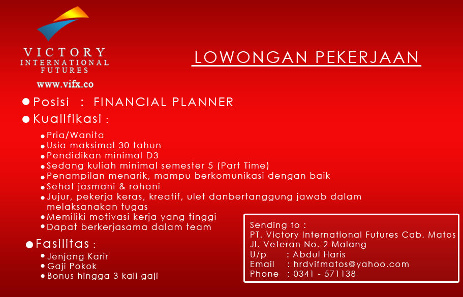 Lowongan Pekerjaan Financial Planner dan Analis Trader